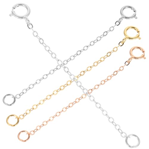 WOONEKY 4 Stück Silber Kettenverlängerung DIY Schmuck Zubehör für Armbänder und Installieren für Reparaturen und Kreative Projekte von WOONEKY