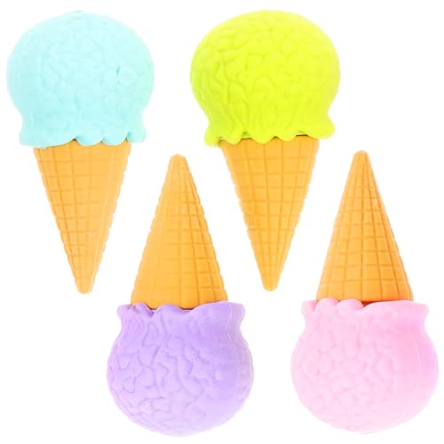 WOONEKY 4 Stück Teiliges Eiscreme Radiergummis Cartoon Design Tragbare Leichte und Praktische Radiergummis Kindgerechte Abwischbare Bleistiftradierer als Mitgebsel für Partys und Schule WOONEKY 4 Stück Teiliges Eiscreme Radiergummis Cartoon Design Tragbare Leichte und Praktische Radiergummis Kindgerechte Abwischbare Bleistiftradierer als Mitgebsel für Partys und Schule von WOONEKY
