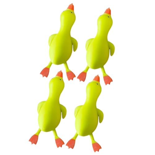 WOONEKY 4 Stück Teiliges Enten Stressspielzeug für Dehnbares TPR Material Buntes Party Mitgebsel Handliches Langlebiges Anti Stress zum Drücken und Entspannen von WOONEKY