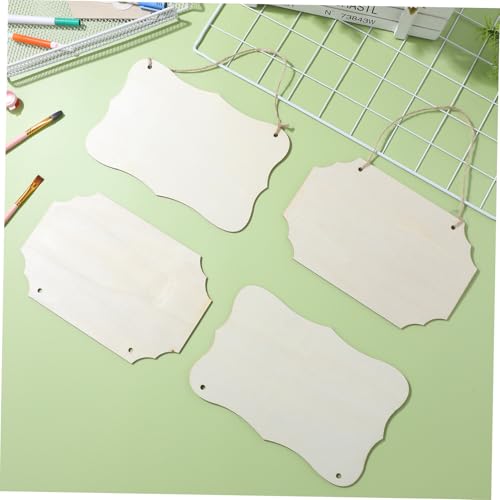 WOONEKY 4 Stück Teiliges Hängende Holzschilder Blanko mit Vorgebohrten Löchern Vielseitige Holzplatten für DIY Deko Beschriftbare Holzscheiben für Geschäft Heim und Eventdekoration WOONEKY 4 Stück Teiliges Hängende Holzschilder Blanko mit Vorgebohrten Löchern Vielseitige Holzplatten für DIY Deko Beschriftbare Holzscheiben für Geschäft Heim und Eventdekoration von WOONEKY