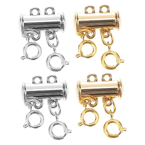WOONEKY 4 Stück Teiliges Magnetischer Schmuckverschluss Kupfer Multi Layer Kettenverbinder Reihig Leicht Langlebig für DIY Halsketten Armbänder Personalisierte Accessoires WOONEKY 4 Stück Teiliges Magnetischer Schmuckverschluss Kupfer Multi Layer Kettenverbinder Reihig Leicht Langlebig für DIY Halsketten Armbänder Personalisierte Accessoires von WOONEKY