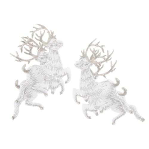 WOONEKY 4 Stück Teiliges Weihnachtsflicken mit Besticktem Hirschmotiv Selbstklebende Langlebige Aufnäher aus Rayon für Kleidung und Dekoration Kleine Praktische Applikationen für Festliche WOONEKY 4 Stück Teiliges Weihnachtsflicken mit Besticktem Hirschmotiv Selbstklebende Langlebige Aufnäher aus Rayon für Kleidung und Dekoration Kleine Praktische Applikationen für Festliche von WOONEKY