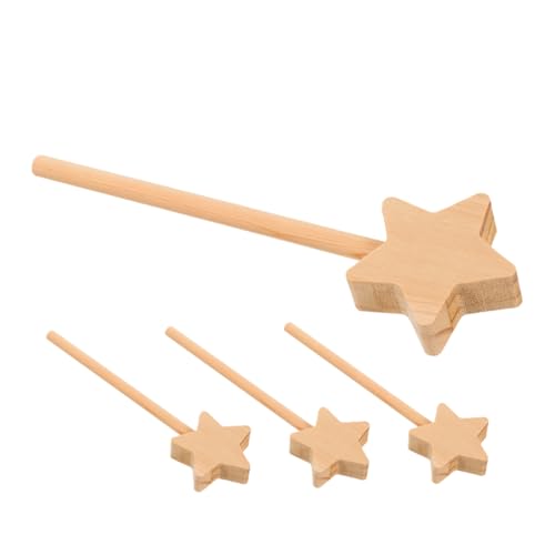 WOONEKY 4 Stück Unlackierte Holz Feenstäbe Set Sternform zum Bemalen DIY Bastelset für Kindergeburtstag Rollenspiel und Partydeko Kreative Einzigartige Zauberstäbe für Vielseitige WOONEKY 4 Stück Unlackierte Holz Feenstäbe Set Sternform zum Bemalen DIY Bastelset für Kindergeburtstag Rollenspiel und Partydeko Kreative Einzigartige Zauberstäbe für Vielseitige von WOONEKY