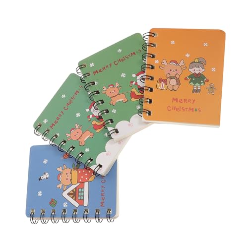 WOONEKY 4 Stück Weihnachts Notizbuch mit Spiralbindung Cartoon Motiv Quadratisches Karopapier Farbenfrohes Design Leichtes Schreibblock für Schule Büro Tägliche Notizen WOONEKY 4 Stück Weihnachts Notizbuch mit Spiralbindung Cartoon Motiv Quadratisches Karopapier Farbenfrohes Design Leichtes Schreibblock für Schule Büro Tägliche Notizen von WOONEKY