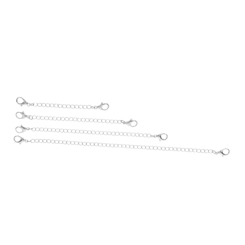 WOONEKY 4 Stücke Kettenset Aus Halskette Verlängerungskette Karabinerverschlüsse Halskettenketten Für Die Schmuckherstellung Kettenverlängerer Schmuck Diy Extender -kette Silber WOONEKY 4 Stücke Kettenset Aus Halskette Verlängerungskette Karabinerverschlüsse Halskettenketten Für Die Schmuckherstellung Kettenverlängerer Schmuck Diy Extender -kette Silber von WOONEKY