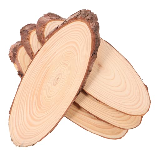 WOONEKY 4 Stücke Ovale Naturholzscheiben mit Rinde Robuste Unbehandelte Holzstücke für Brennkunst DIY Deko Rustikale Hochzeitstafeln Tischuntersetzer Kreative Bastelholzplatten WOONEKY 4 Stücke Ovale Naturholzscheiben mit Rinde Robuste Unbehandelte Holzstücke für Brennkunst DIY Deko Rustikale Hochzeitstafeln Tischuntersetzer Kreative Bastelholzplatten von WOONEKY