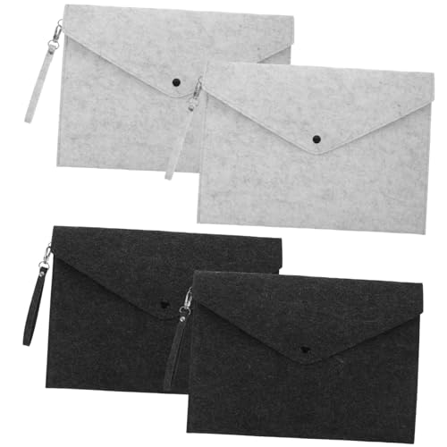 WOONEKY 4 Teiliges Filzmappe Portable Filz Dokumententasche mit Druckknopf Robuste Aktenmappe in Dunkelgrau und Hellgrau Großer Stauraum für Büro Schule und Business Reißfest und WOONEKY 4 Teiliges Filzmappe Portable Filz Dokumententasche mit Druckknopf Robuste Aktenmappe in Dunkelgrau und Hellgrau Großer Stauraum für Büro Schule und Business Reißfest und von WOONEKY