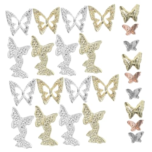 WOONEKY 40 Stück Teiliges Nagel Charms Schmetterling Nail Art Dekorationen Leicht und für Frauen Fingernägel und Zehennägel DIY Nageldesign Zubehör WOONEKY 40 Stück Teiliges Nagel Charms Schmetterling Nail Art Dekorationen Leicht und für Frauen Fingernägel und Zehennägel DIY Nageldesign Zubehör von WOONEKY