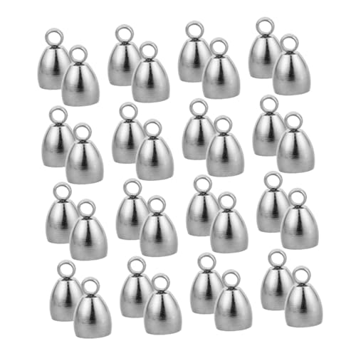 WOONEKY 40 Stück Teiliges Schmuck Seil Endkappen Oval Geformte Metall Crimpperlen für DIY Armband Halskette Verstellbare Robust und Vielseitig für Schmuckherstellung von WOONEKY