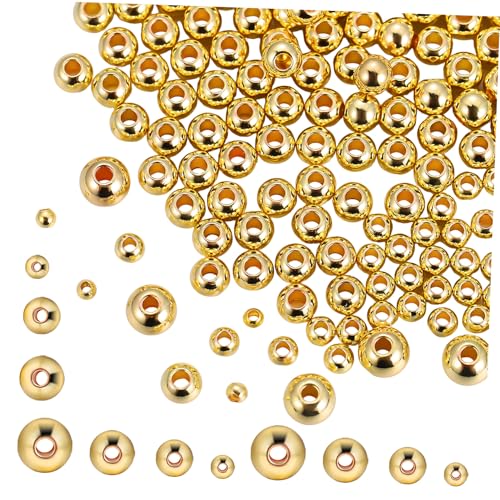 WOONEKY 400 Stück Teiliges Spacer Perlen in Goldfarbe Langlebige Metallperlen in Runde Schmuckperlen für Armbänder und Halsketten DIY Schmuckherstellung Farbbeständig und Einfach zu WOONEKY 400 Stück Teiliges Spacer Perlen in Goldfarbe Langlebige Metallperlen in Runde Schmuckperlen für Armbänder und Halsketten DIY Schmuckherstellung Farbbeständig und Einfach zu von WOONEKY