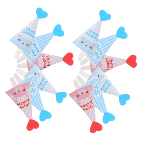 WOONEKY 45 Stück Teiliges Cake Decoration Mini Papier Hüte Cupcake Topper Shower Zubehör Geburtstagsfeier Party Supplies Blau Gestreift Einfach zu Verwenden Stabil Kreativ von WOONEKY