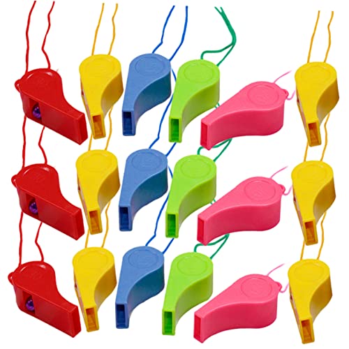 WOONEKY 48 Stück Bunte Plastik Trillerpfeifen für Sportveranstaltungen Party Goodies Notfälle für Training Schule und WOONEKY 48 Stück Bunte Plastik Trillerpfeifen für Sportveranstaltungen Party Goodies Notfälle für Training Schule und von WOONEKY
