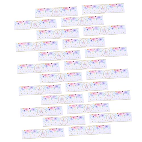 WOONEKY 48 Stück Einhorn Flaschenaufkleber Dekorative Wasserflaschen Sticker für Einhorn Partys Partybedarf und Dekorationen für Unvergessliche Feiern von WOONEKY