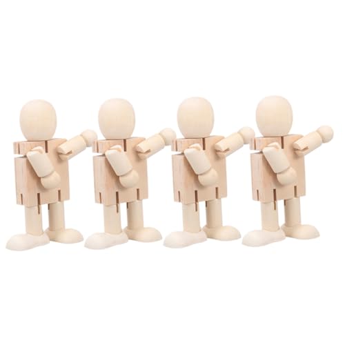 WOONEKY 4Pcs Hölzerner Weißer Embryo Roboter Einfach Embryo Graffiti Kinderpädagogische Spielzeugdeformation DIY Man 4Pcs Unvollendete Holzrobotergelenk Verstellbare Holzfiguren DIY WOONEKY 4Pcs Hölzerner Weißer Embryo Roboter Einfach Embryo Graffiti Kinderpädagogische Spielzeugdeformation DIY Man 4Pcs Unvollendete Holzrobotergelenk Verstellbare Holzfiguren DIY von WOONEKY