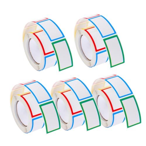 WOONEKY 5 Rollen Selbstklebende Multifunktionale Flaschenetiketten Kompakte Aufkleber für Gewürze Haushalt und Büro Ablösbar ohne Kleberückstände Farbige Blanko Etiketten zum Beschriften WOONEKY 5 Rollen Selbstklebende Multifunktionale Flaschenetiketten Kompakte Aufkleber für Gewürze Haushalt und Büro Ablösbar ohne Kleberückstände Farbige Blanko Etiketten zum Beschriften von WOONEKY