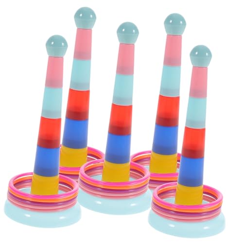 WOONEKY 5 Sätze Bunte Ringwurfspiel Sets für Teiliges DIY Wurfspiel mit Farbenfrohen Ringen und Turm für Gartenpartys und Familienaktivitäten Fördert Motorische Zufällige Farbe WOONEKY 5 Sätze Bunte Ringwurfspiel Sets für Teiliges DIY Wurfspiel mit Farbenfrohen Ringen und Turm für Gartenpartys und Familienaktivitäten Fördert Motorische Zufällige Farbe von WOONEKY