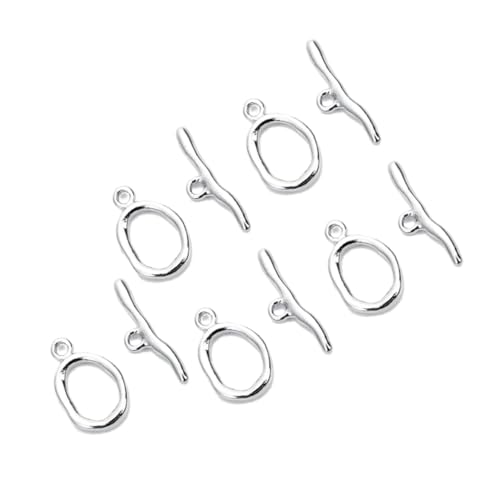 WOONEKY 5 Satz Teiliges Metall Schmuckverschluss Kupferplattierte Ot Verschlüsse in Silber Vielseitige Kettenverbinder für Halsketten Armbänder und DIY Schmuckherstellung Langlebig und WOONEKY 5 Satz Teiliges Metall Schmuckverschluss Kupferplattierte Ot Verschlüsse in Silber Vielseitige Kettenverbinder für Halsketten Armbänder und DIY Schmuckherstellung Langlebig und von WOONEKY