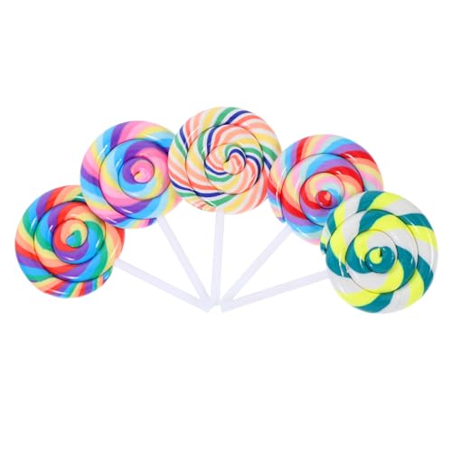 WOONEKY 5 Stück Realistische Polymer Lollipop Dekoration für Hochzeiten Geburtstagsfeiern und Festliche Anlässe Bunten Farben WOONEKY 5 Stück Realistische Polymer Lollipop Dekoration für Hochzeiten Geburtstagsfeiern und Festliche Anlässe Bunten Farben von WOONEKY