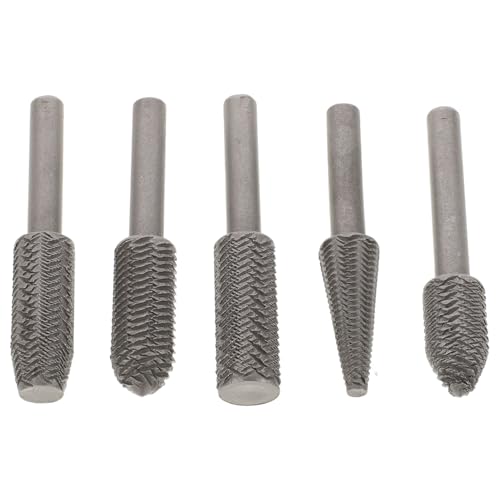 WOONEKY 5 Stück Rotationsfeilen Set Teilig Stahl Präzise Fräser für Bohr und Polierarbeiten für Gravur Entgratung und Holzschnitzen Vielseitig Einsetzbar für Heimwerker und Profis von WOONEKY