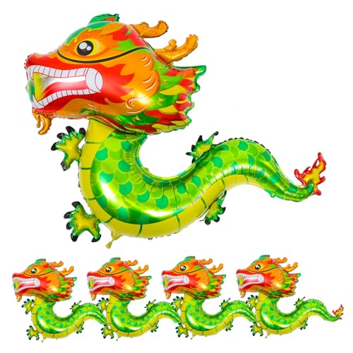 WOONEKY 5 Stück Teiliges Aluminiumfolie Luftballons Grüner Chinesischer Drache Robust Leicht für Neujahrsfest Partydeko Fotorequisite Vielseitig Einsetzbar WOONEKY 5 Stück Teiliges Aluminiumfolie Luftballons Grüner Chinesischer Drache Robust Leicht für Neujahrsfest Partydeko Fotorequisite Vielseitig Einsetzbar von WOONEKY