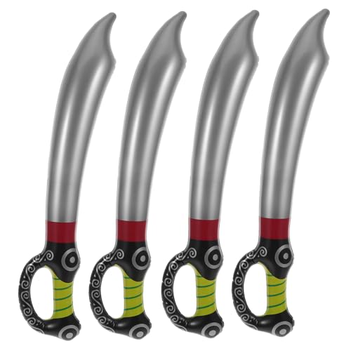WOONEKY 5 Stück Teiliges Aufblasbares Piratenschwert mit Griff Leicht zu Halten und Kämpfen Authentische Piraten designs für Piratenkostüm Partydekoration und Bühnenrequisiten von WOONEKY