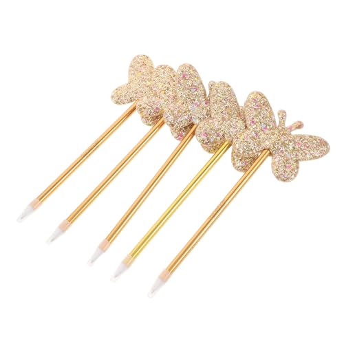 WOONEKY 5 Stück Teiliges Cartoon Kugelschreiber mit Glitzerndem Schmetterlingsdesign Dekorative Glatte Schreibstifte für Schule Büro für Schüler und Lehrer Goldfarben WOONEKY 5 Stück Teiliges Cartoon Kugelschreiber mit Glitzerndem Schmetterlingsdesign Dekorative Glatte Schreibstifte für Schule Büro für Schüler und Lehrer Goldfarben von WOONEKY