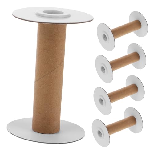 WOONEKY 5 Stück Teiliges Leere Papierfaden Spulen Abnehmbare DIY Garnspulen mit Glatter Oberfläche Leichte Aufbewahrung für Nähgarn Stickerei Heimwerker Geeignet für Stricken und von WOONEKY