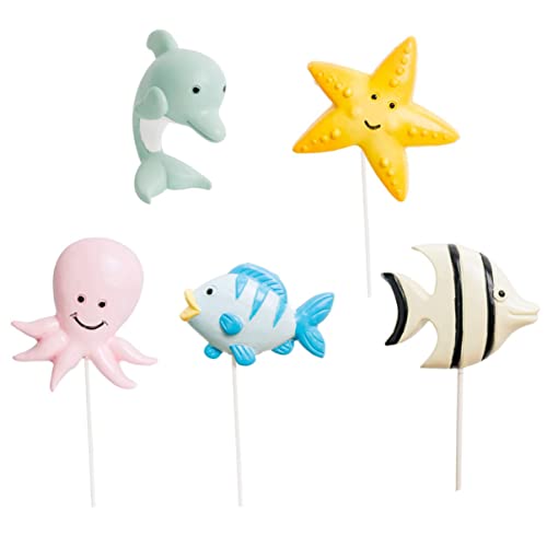 WOONEKY 5 Stück Teiliges Meereswelt Cupcake Toppers Cartoon Unterwasser Dekorationen für Geburtstagsfeiern und Partys für Meeresthema Veranstaltungen WOONEKY 5 Stück Teiliges Meereswelt Cupcake Toppers Cartoon Unterwasser Dekorationen für Geburtstagsfeiern und Partys für Meeresthema Veranstaltungen von WOONEKY
