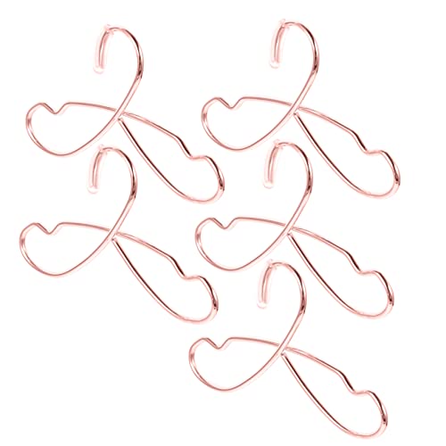 WOONEKY 5 Stück Teiliges Mini Puppen Kleiderbügel aus Metall Roségold Robuste Puppenkleiderbügel zur Aufbewahrung von Doll Kleidung für Bjd Puppen und Puppenzubehör von WOONEKY