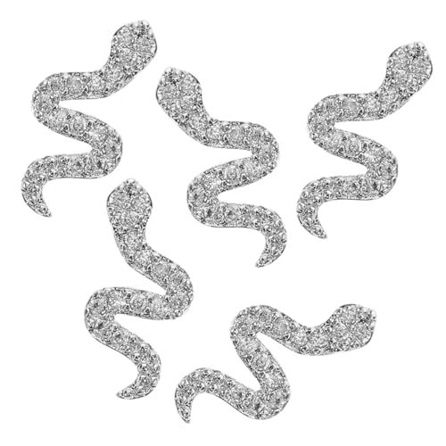 WOONEKY 5 Stück Teiliges Schlangen Nail Art aus Langlebiger Metalllegierung Silberfarbene Strass Nagelverzierung Einfach zu Hause Anzuwenden für DIY Nageldesign und Verschiedene Anlässe WOONEKY 5 Stück Teiliges Schlangen Nail Art aus Langlebiger Metalllegierung Silberfarbene Strass Nagelverzierung Einfach zu Hause Anzuwenden für DIY Nageldesign und Verschiedene Anlässe von WOONEKY