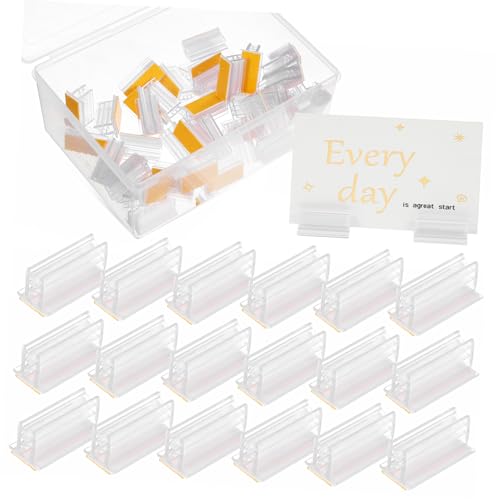 WOONEKY 50 Stück Acryl Etikettenhalter Stabiler Namensschild Clips für Theke Tisch Vielseitig Einsetzbar für Supermarkt Laden Warenpräsentation WOONEKY 50 Stück Acryl Etikettenhalter Stabiler Namensschild Clips für Theke Tisch Vielseitig Einsetzbar für Supermarkt Laden Warenpräsentation von WOONEKY