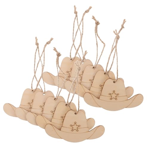WOONEKY 50 Stück Cowboy Hut Holzscheiben zum Bemalen Robuste DIY Holzanhänger für Western Mottoparty Vielseitige Weihnachts und Geburtstagsdekoration mit Natürlicher Maserung WOONEKY 50 Stück Cowboy Hut Holzscheiben zum Bemalen Robuste DIY Holzanhänger für Western Mottoparty Vielseitige Weihnachts und Geburtstagsdekoration mit Natürlicher Maserung von WOONEKY