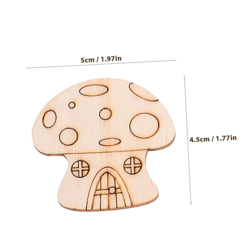 WOONEKY 50 Stück Pilzhaus Holzscheiben Pilzdekor Pilze Hüttendekor Gartenpilze Pilz Sachen Pilzverzierung Pilzausschnitte Aus Holz Unbemaltte Pilze Pilz-bastelset Hausdekoration von WOONEKY
