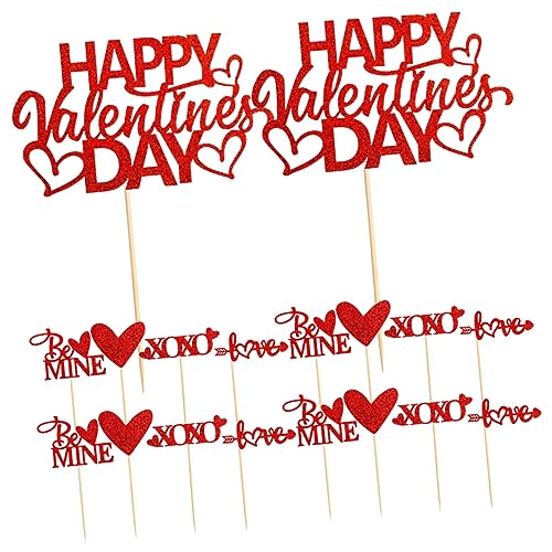 WOONEKY 50 Stück Valentinstag Cupcake Topper Rote Glitter Herz Cake Picks für Romantische Hochzeiten und Partys Dekorative Tortenstecker für Valentinstag und Feiern WOONEKY 50 Stück Valentinstag Cupcake Topper Rote Glitter Herz Cake Picks für Romantische Hochzeiten und Partys Dekorative Tortenstecker für Valentinstag und Feiern von WOONEKY