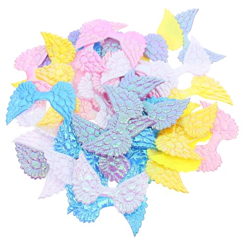 WOONEKY 50Stücke Engelsflügel Applikationen Patches DIY für Haarschmuck Kleidung und Bastelprojekte für Reparaturen und Gestaltung von WOONEKY