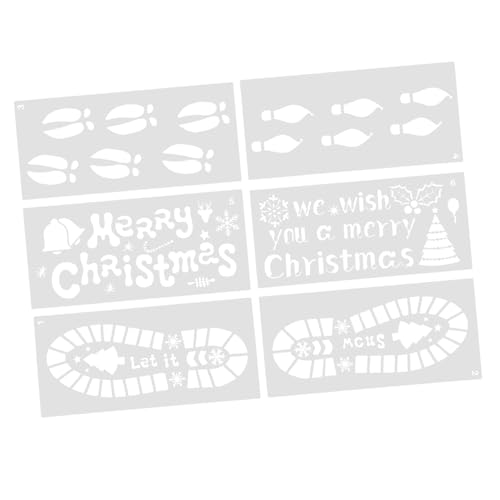 WOONEKY 6 Blätter Teiliges Weihnachts Schablonen für Kreative Fußabdruckvorlagen Wiederverwendbar Vielseitig für DIY Weihnachtsdeko und Bastelzubehör Fördert Fantasie und Praktische WOONEKY 6 Blätter Teiliges Weihnachts Schablonen für Kreative Fußabdruckvorlagen Wiederverwendbar Vielseitig für DIY Weihnachtsdeko und Bastelzubehör Fördert Fantasie und Praktische von WOONEKY