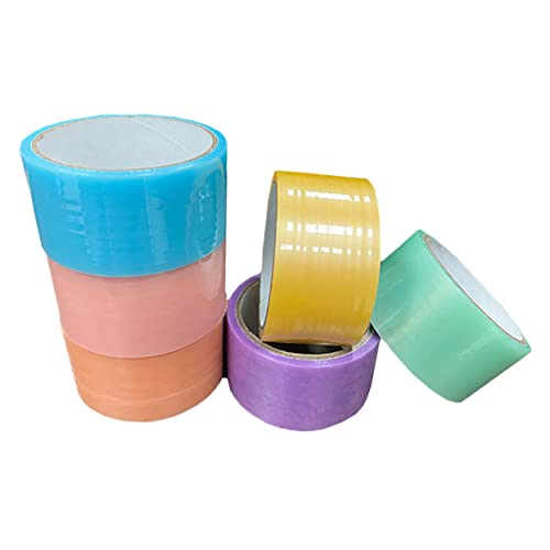 WOONEKY 6 Rollen Klebeband für Erwachsene Bunte Sticky Ball Tapes DIY Klebebänder für Stressabbauendes Sicheres Material für Kreative Bastelprojekte von WOONEKY