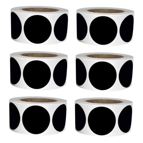 WOONEKY 6 Rollen Schwarze Runde PVC Aufkleber Je Wasserfeste Selbstklebende Etiketten zum Beschriften für Küche Büro und Aufbewahrungsboxen WOONEKY 6 Rollen Schwarze Runde PVC Aufkleber Je Wasserfeste Selbstklebende Etiketten zum Beschriften für Küche Büro und Aufbewahrungsboxen von WOONEKY
