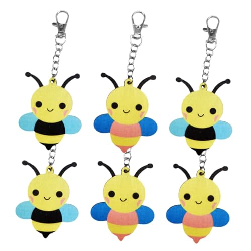 WOONEKY 6 Stück Bienen Schlüsselanhänger, Cartoon Bienen Anhänger, Schlüsselanhänger, Cartoon Bienen Schlüsselring, , Schlüsselring, , Schlüsseldekoration, Rucksack Schlüsselanhänger, WOONEKY 6 Stück Bienen Schlüsselanhänger, Cartoon Bienen Anhänger, Schlüsselanhänger, Cartoon Bienen Schlüsselring, , Schlüsselring, , Schlüsseldekoration, Rucksack Schlüsselanhänger, von WOONEKY