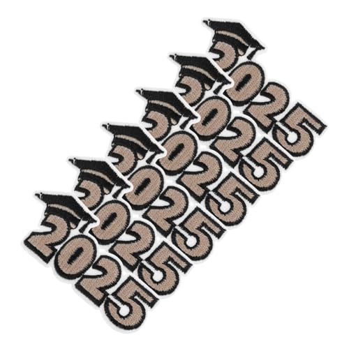 WOONEKY 6 Stück Bügelbilder Graduation Medaillons Bestickte Aufnäher für Kleidung und Hüte Party Souvenirs Einfache Anwendung DIY Dekoration für Abschlussfeiern von WOONEKY