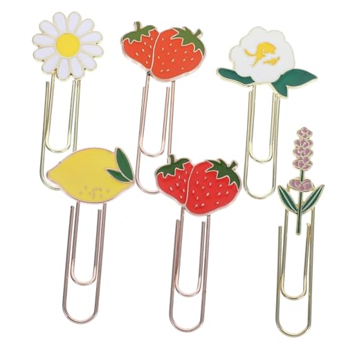 WOONEKY 6 Stück Büroklammer süße Papierklammern Haarspangen einzigartige Papierklammern süßes Briefpapier Clip-Lesezeichen Papierclip Obst-Stecknadel Erdbeernadel Metall WOONEKY 6 Stück Büroklammer süße Papierklammern Haarspangen einzigartige Papierklammern süßes Briefpapier Clip-Lesezeichen Papierclip Obst-Stecknadel Erdbeernadel Metall von WOONEKY