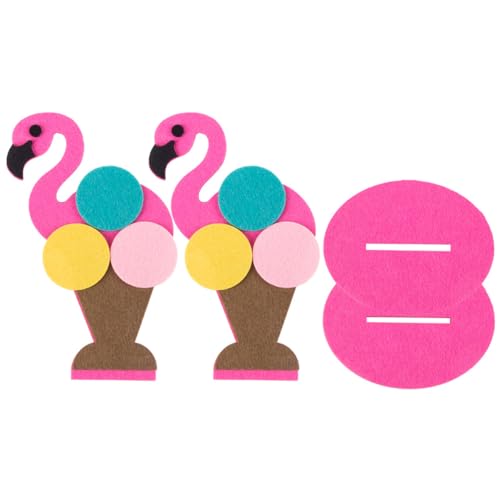 WOONEKY 6 Stück Sommerliche Teiliges Filz Dekorationsset mit Flamingo Ananas und Kaktus für Kreative Tischgestaltung für Hawaii Party Festliche Anlässe und Kinderzimmer Dekoration von WOONEKY