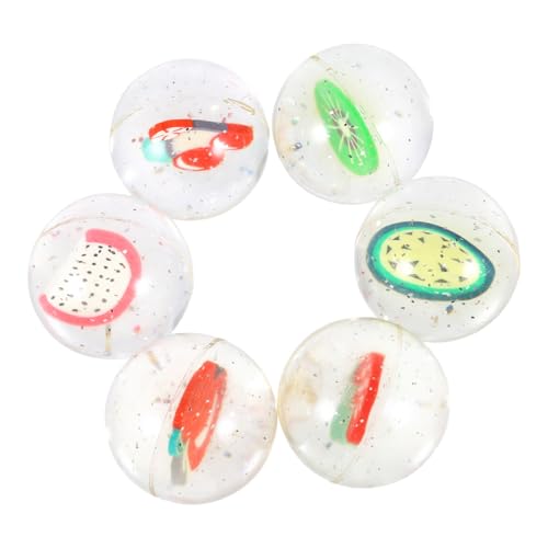 WOONEKY 6 Stück Teiliges Fruchtiger Hüpfball aus Springfreudiger Springball für Ungiftig für Indoor und Outdoor Spielspaß bei Geburtstagen und Festen von WOONEKY