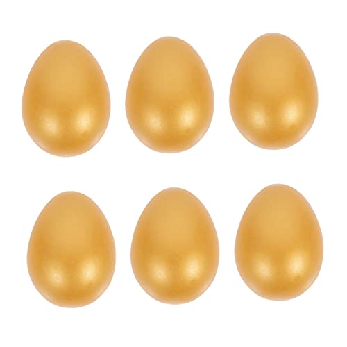 WOONEKY 6 Stück Teiliges Goldene Holz Eier Ostern Dekorationen Robust Bemalbar Multifunktional Basteln DIY Vintage Deko für Osterfest und Frühjahrsfeier WOONEKY 6 Stück Teiliges Goldene Holz Eier Ostern Dekorationen Robust Bemalbar Multifunktional Basteln DIY Vintage Deko für Osterfest und Frühjahrsfeier von WOONEKY