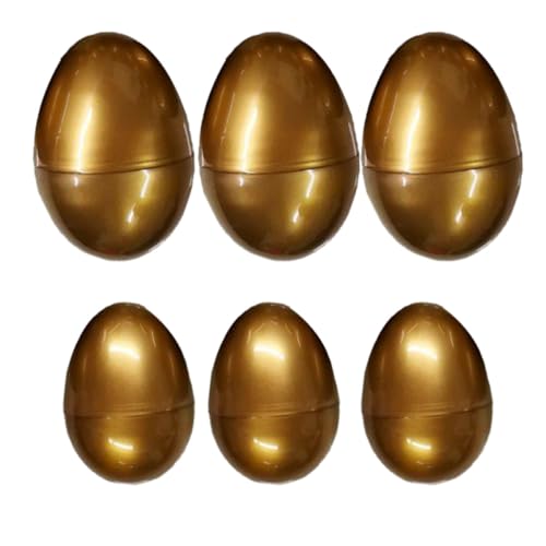 WOONEKY 6 Stück Teiliges Goldene Ostereier aus Kunststoff Kreative Verpackung für Ostern für Eiersuchen Dekorationen und Preisboxen für Feiertagsfeiern WOONEKY 6 Stück Teiliges Goldene Ostereier aus Kunststoff Kreative Verpackung für Ostern für Eiersuchen Dekorationen und Preisboxen für Feiertagsfeiern von WOONEKY