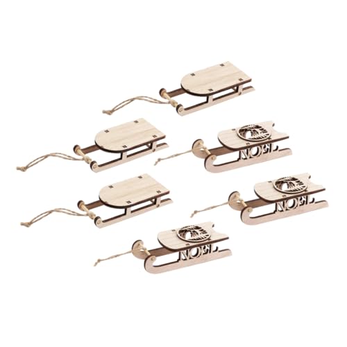 WOONEKY 6 Stück Teiliges Holz Schlitten Anhänger zum Bemalen Kreative DIY Weihnachtsdekoration mit Beidseitiger Bemalung Leichtes Kompaktes Design Festlicher Christbaumschmuck für Kreative WOONEKY 6 Stück Teiliges Holz Schlitten Anhänger zum Bemalen Kreative DIY Weihnachtsdekoration mit Beidseitiger Bemalung Leichtes Kompaktes Design Festlicher Christbaumschmuck für Kreative von WOONEKY