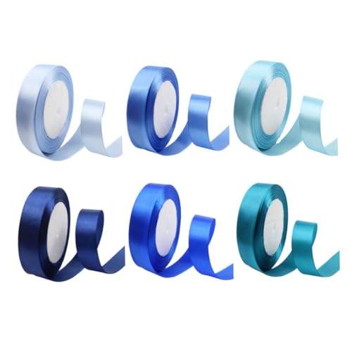 WOONEKY 6 Stück Teiliges Satinband Breit Langlebiges Wiederverwendbares Geschenkband in Blau Mix Vielseitiges Dekoband für Geschenkverpackung Partydekoration und Bastelprojekte WOONEKY 6 Stück Teiliges Satinband Breit Langlebiges Wiederverwendbares Geschenkband in Blau Mix Vielseitiges Dekoband für Geschenkverpackung Partydekoration und Bastelprojekte von WOONEKY