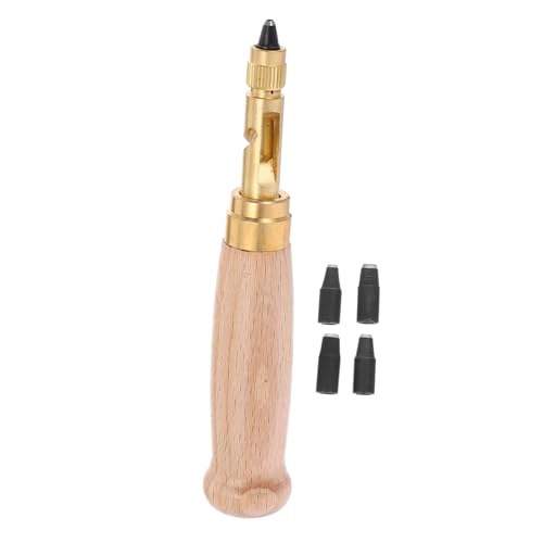 WOONEKY 6 Stück Teiliges Schraubenlochstanzer Messing mit Holzgriff Verstellbare Lochstanzer für Leder Papier Buchbinder Werkzeuge Spitzen für Präzises Stanzen bei Handarbeiten WOONEKY 6 Stück Teiliges Schraubenlochstanzer Messing mit Holzgriff Verstellbare Lochstanzer für Leder Papier Buchbinder Werkzeuge Spitzen für Präzises Stanzen bei Handarbeiten von WOONEKY
