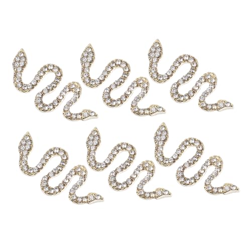 WOONEKY 6 Stück Teiliges Snake Nail Art Charms aus Goldfarbenem Metall Einzigartige Schlangenförmige Nagelornamente Glatte Oberfläche für DIY Maniküre Vielseitig für Nägel und Handy WOONEKY 6 Stück Teiliges Snake Nail Art Charms aus Goldfarbenem Metall Einzigartige Schlangenförmige Nagelornamente Glatte Oberfläche für DIY Maniküre Vielseitig für Nägel und Handy von WOONEKY