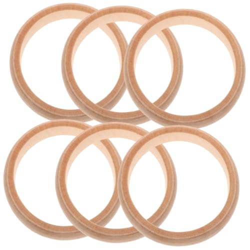 WOONEKY 6 Stück Teiliges Unvollendete Holzarmbänder Runde Holzringe Naturbelassen Leicht DIY Schmuck zum Bemalen und Basteln für Damen und Herren WOONEKY 6 Stück Teiliges Unvollendete Holzarmbänder Runde Holzringe Naturbelassen Leicht DIY Schmuck zum Bemalen und Basteln für Damen und Herren von WOONEKY